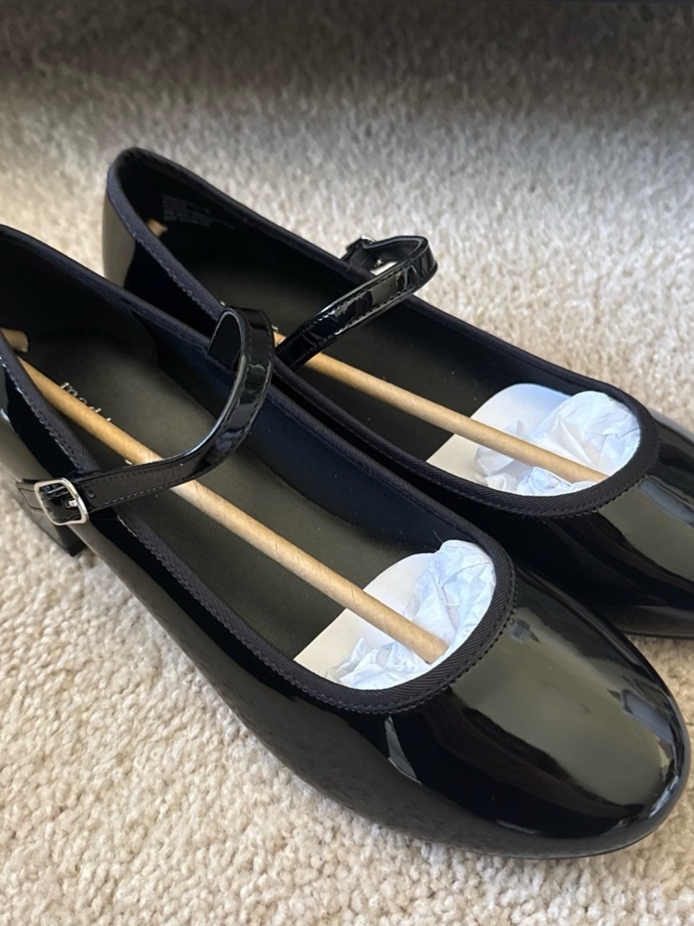 Madden Girl Black Patent Mary Jane Flats - Women Shoes